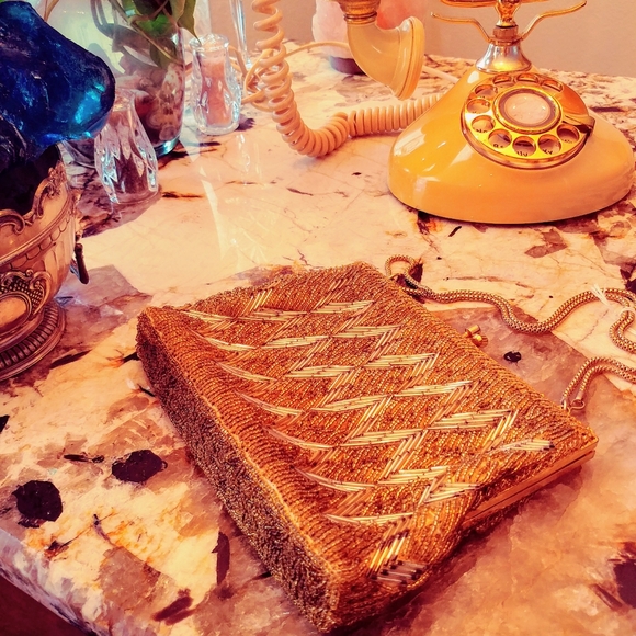 Delill 1950s Hand Glass Beaded Purse - Picture 2 of 3